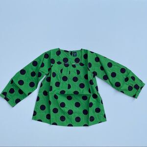 New Baby Gap dot pleated cotton top polka dots sz3
